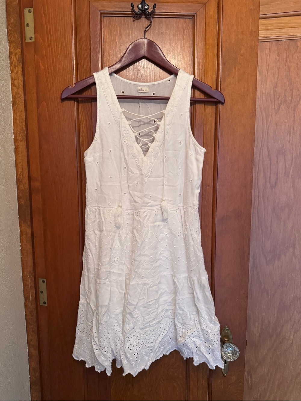White Eyelet Lace-Up Summer Dress from 2012
